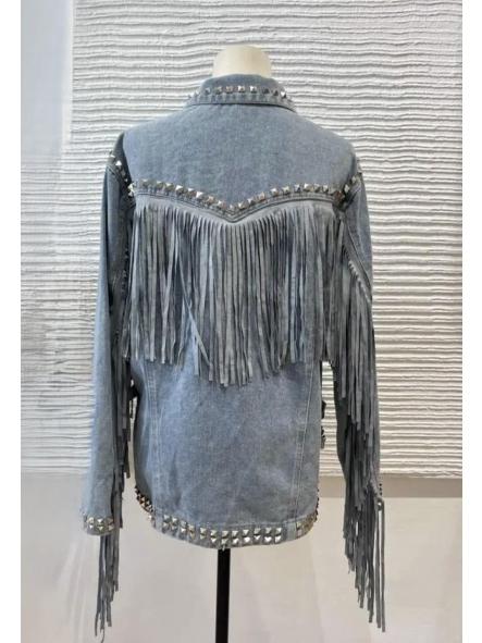 Chaqueta Denim Flecos Tachas [2]