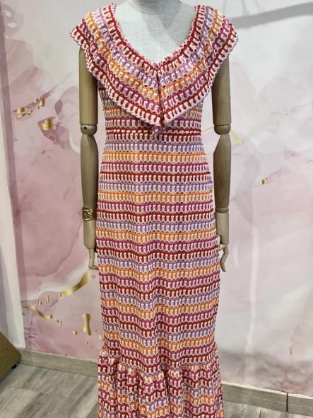 Vestido Crochet Volante