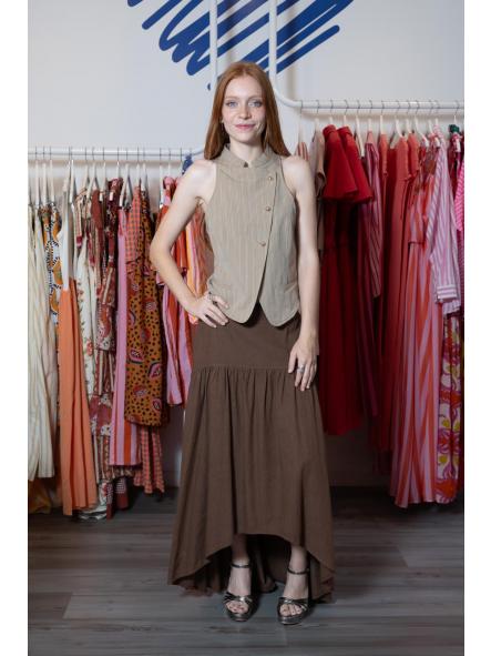 Falda Capri Marrón