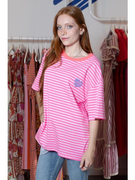 Camiseta Sésamo Rosa Fluor