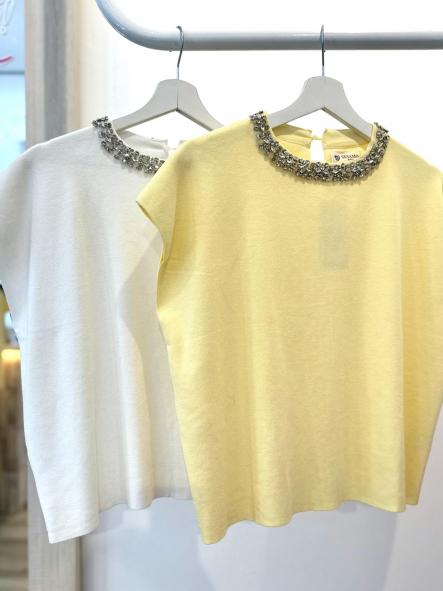 Top collar strass