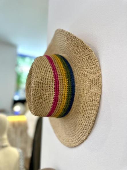 Sombrero rafia rayas colores [1]