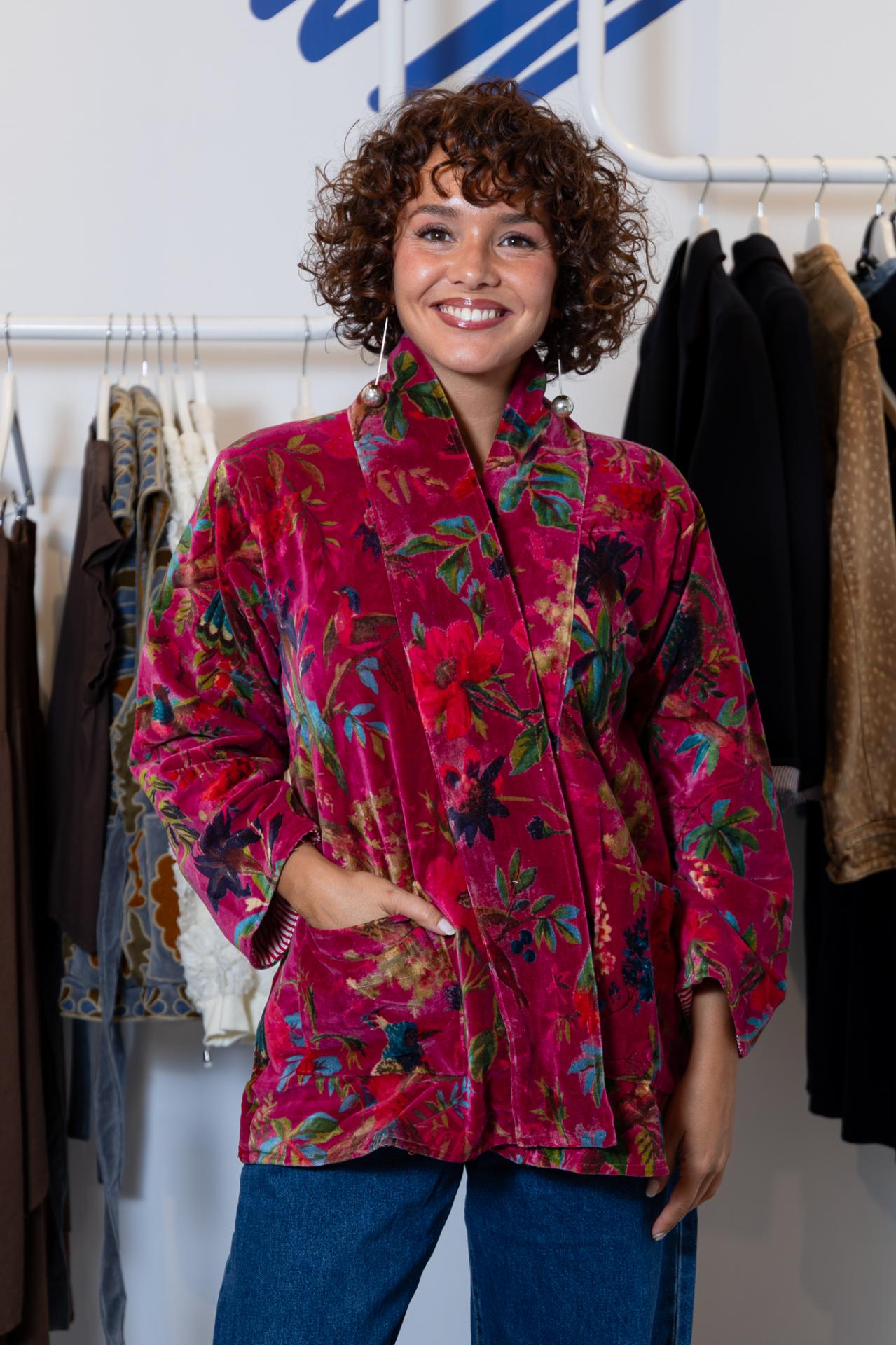 Kimono Velvet Fucsia