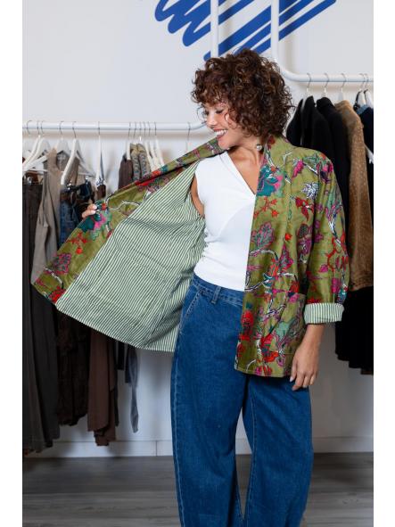 Kimono Velvet Verde-Naranja [1]