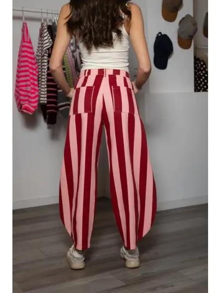 Pantalones Globo Pink Rayas [2]
