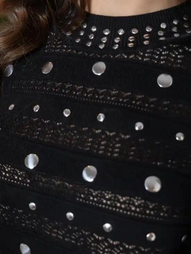 Vestido Punto Tachuelas Manga Larga [2]