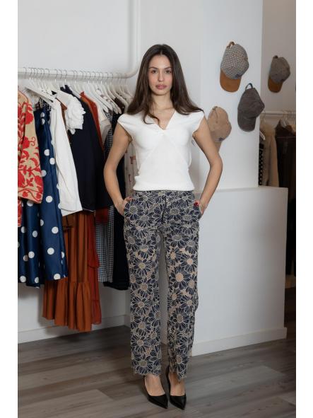 Pantalón Bordado Sunflowers