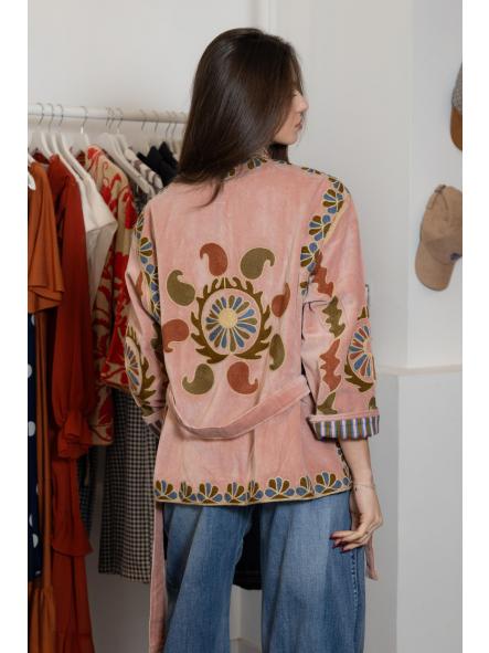 Kimono Jaipur Terciopelo Rosa [2]