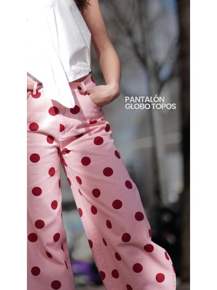 Pantalones Globo Pink Topos [1]