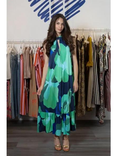 Vestido Plisado Verde