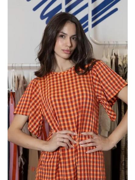 Vestido Cuadros Vichy Teja [1]
