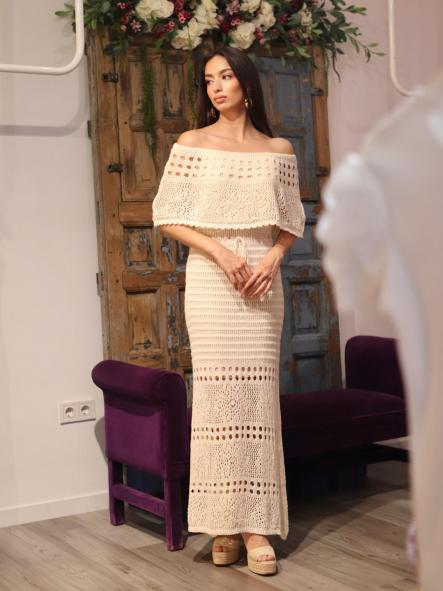Vestido Bardot Crochet