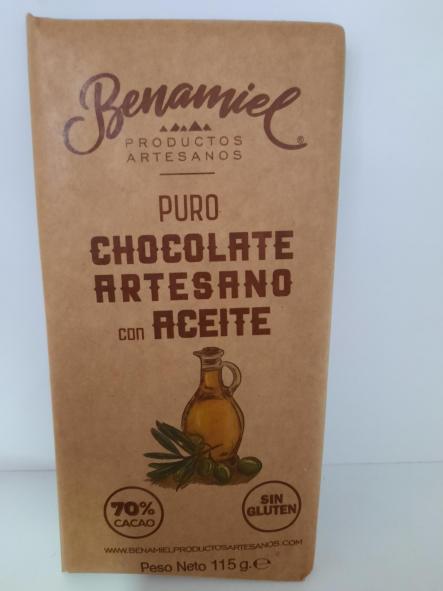 Tableta de chocolate puro con ACEITE DE OLIVA (sin gluten ) 115 gr. [0]