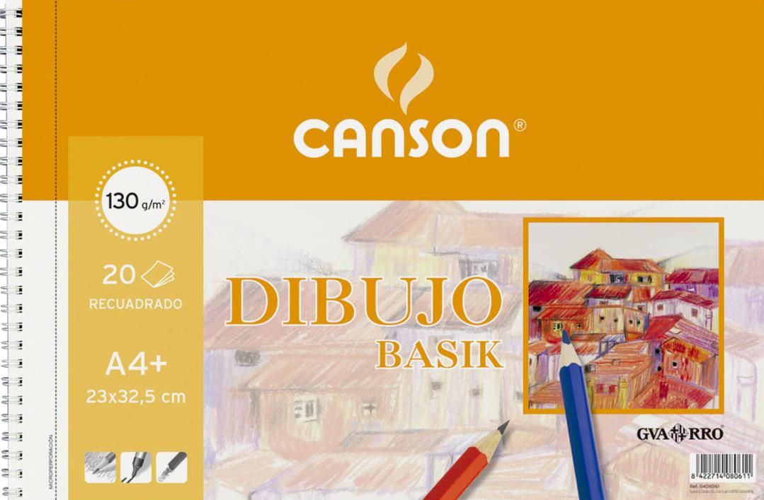 BLOC DE DIBUJO CANSON RECUADRO A4+ 130 GR. 20 U.