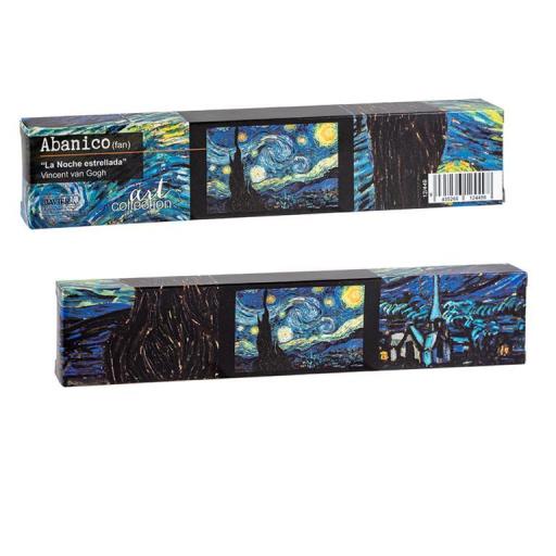 ABANICO DE MADERA Y TELA SERIE LA NOCHE ESTRELLADA "Vicent van Gogh" [2]