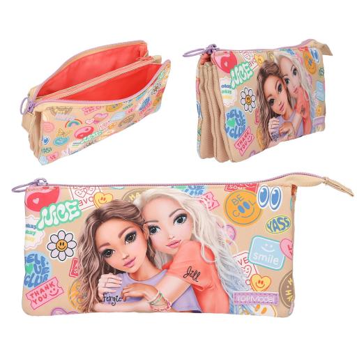 TOPMODEL ESTUCHE PORTATODO TRIPLE ESCOLAR GIRL POWER. 3 COMPARTIMENTOS [4]