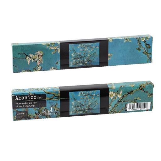 ABANICO DE MADERA Y TELA ALMENDRO EN FLOR "Vicent van Gogh" [2]