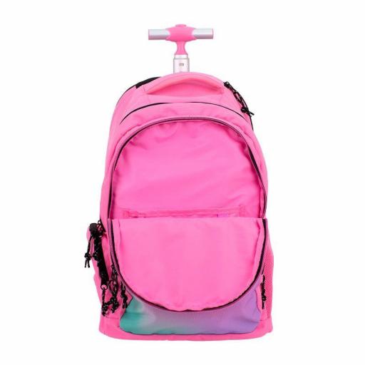 MOCHILA GRANDE ESCOLAR CON RUEDAS 25L MILAN SERIE SUNSET ROSA 6 CREMALLERAS [4]