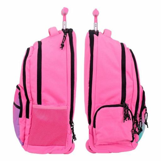 MOCHILA GRANDE ESCOLAR CON RUEDAS 25L MILAN SERIE SUNSET ROSA 6 CREMALLERAS [6]