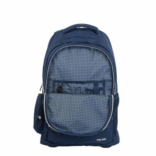 MOCHILA GRANDE ESCOLAR CON RUEDAS 25L MILAN SERIE 430 AZUL MARINO SINCE 1918 6 CREMALLERAS [4]