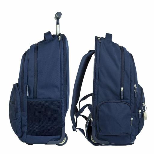 MOCHILA GRANDE ESCOLAR CON RUEDAS 25L MILAN SERIE 430 AZUL MARINO SINCE 1918 6 CREMALLERAS [6]