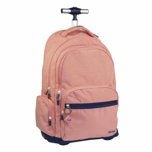 MOCHILA GRANDE ESCOLAR CON RUEDAS 25L MILAN SERIE 4030 ROSA SICE 1918 6 CREMALLERAS