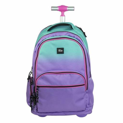 MOCHILA GRANDE ESCOLAR CON RUEDAS 25L MILAN SERIE SUNSET LILA 6 CREMALLERAS [1]