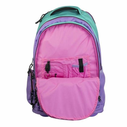 MOCHILA GRANDE ESCOLAR CON RUEDAS 25L MILAN SERIE SUNSET LILA 6 CREMALLERAS [4]