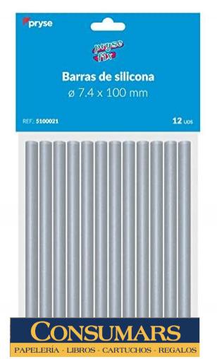 BARRAS SILICONA DE 7.4 x 100mm PRYSE PACK 12 BARRAS