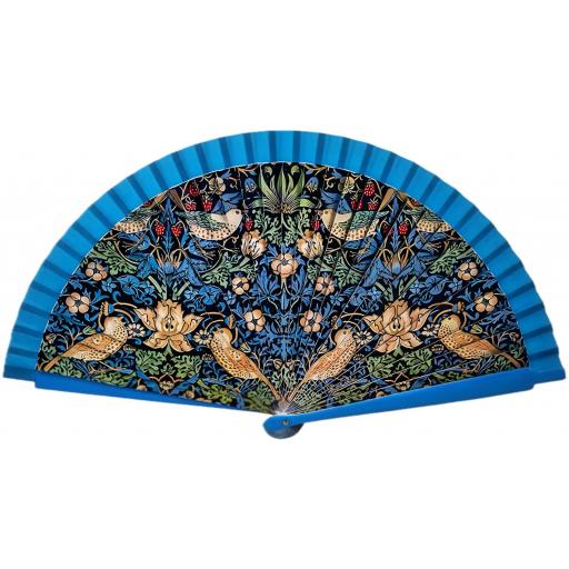 ABANICO DE MADERA Y TELA LADRÓN DE FRESAS "William Morris" [0]
