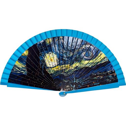 ABANICO DE MADERA Y TELA SERIE LA NOCHE ESTRELLADA "Vicent van Gogh" [0]