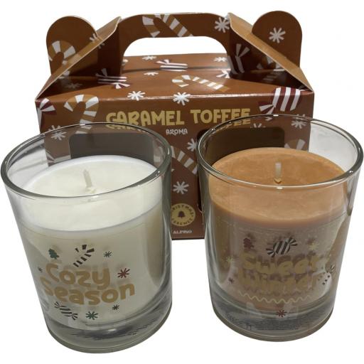 SET DE 2 VELAS AROMÁTICAS "CARAMEL TOFFEE" - CHRISTMAS ESSENCE ALPINO [1]
