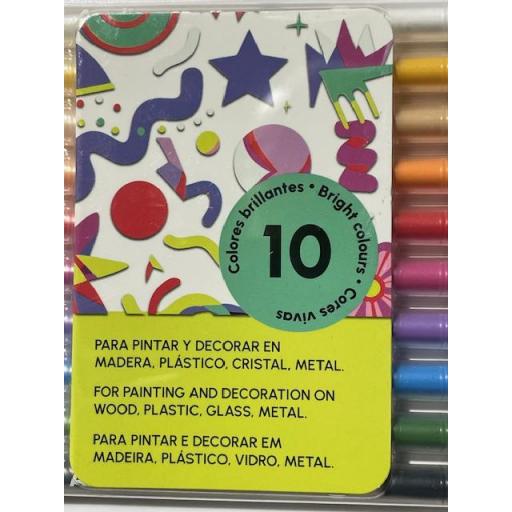 10 BOLÍGRAFOS/ROTULADORES ACRÍLICOS CAMPUS ACRYLIC. EFECTO 3D. PUNTA BOLIGRAFO [3]