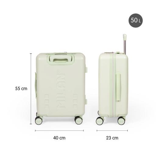 MALETA MILAN VERDE CABINA RÍGIDA DE 55 CM. SERIE 430 [2]