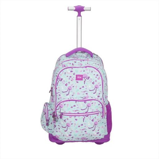 MOCHILA GRANDE ESCOLAR CON RUEDAS 25L MILAN SERIE ESPECIAL SEA 6 CREMALLERAS