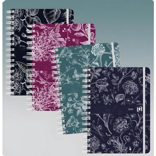 AGENDA AÑO 2026 ROMANCE A5 DÍA PÁGINA TAPA CARTÓN DURO OXFORD