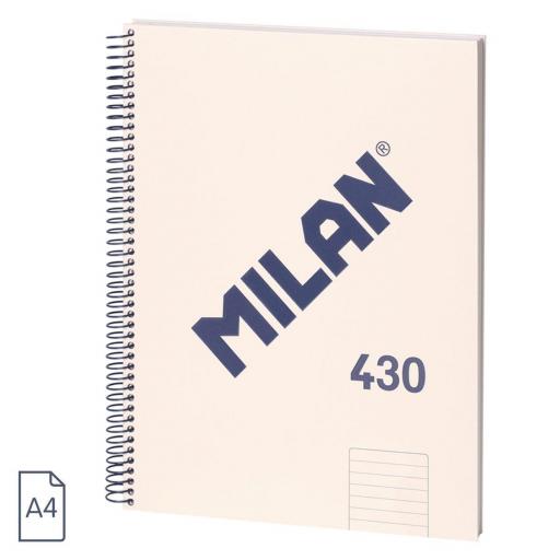 CUADERNO ESPIRAL MILAN BEIGE, RAYA HORIZONTAL, A4, TAPA DURA, 80 HOJAS, 95 GR. SERIE 1918