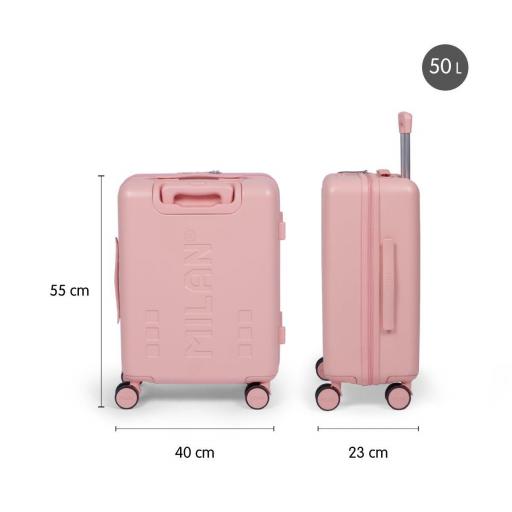 MALETA MILAN ROSA CABINA RÍGIDA DE 55 CM. SERIE 430 [2]