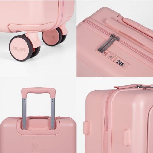 MALETA MILAN ROSA CABINA RÍGIDA DE 55 CM. SERIE 430 [4]