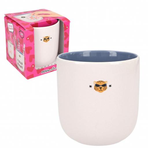 TAZA CON MOTIVOS LEÓN Y OJO PENFECTION [2]