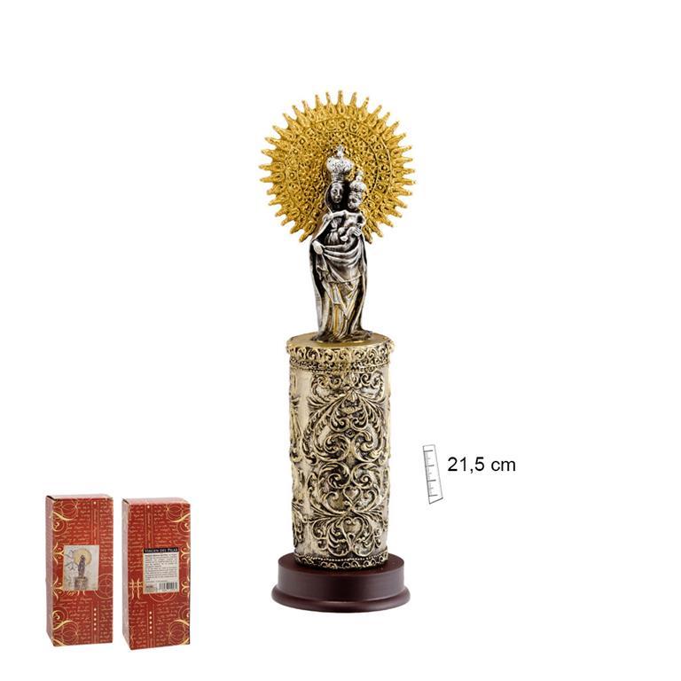 con Manto DRW Figura de la Virgen del Pilar de Resina 20 cm 
