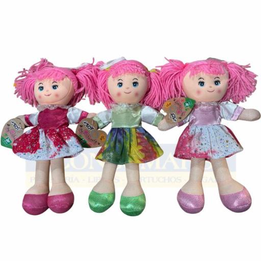MUÑECA DE TRAPO PEPONA SWEETY. 30 CM 6 MODELOS DISTINTOS. COLORES SURTIDOS