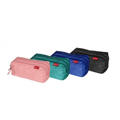 ESTUCHE ENRI TRIPLE PORTATODO ESCOLAR 3 CREMALLERAS. 3 COMPARTIMENTOS. 4 COLORES