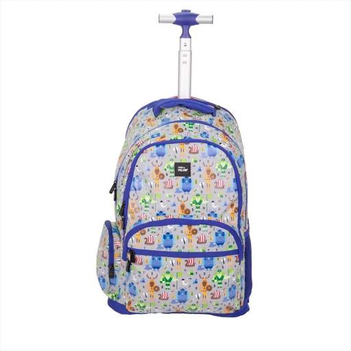 MOCHILA GRANDE ESCOLAR CON RUEDAS 25L MILAN SERIE VICKINGS 6 CREMALLERAS