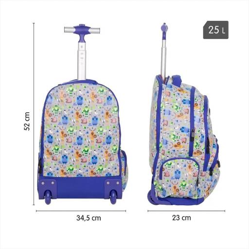 MOCHILA GRANDE ESCOLAR CON RUEDAS 25L MILAN SERIE VICKINGS 6 CREMALLERAS [2]