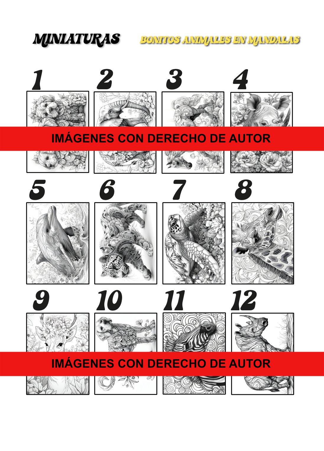 BONITOS ANIMALES EN MANDALAS 