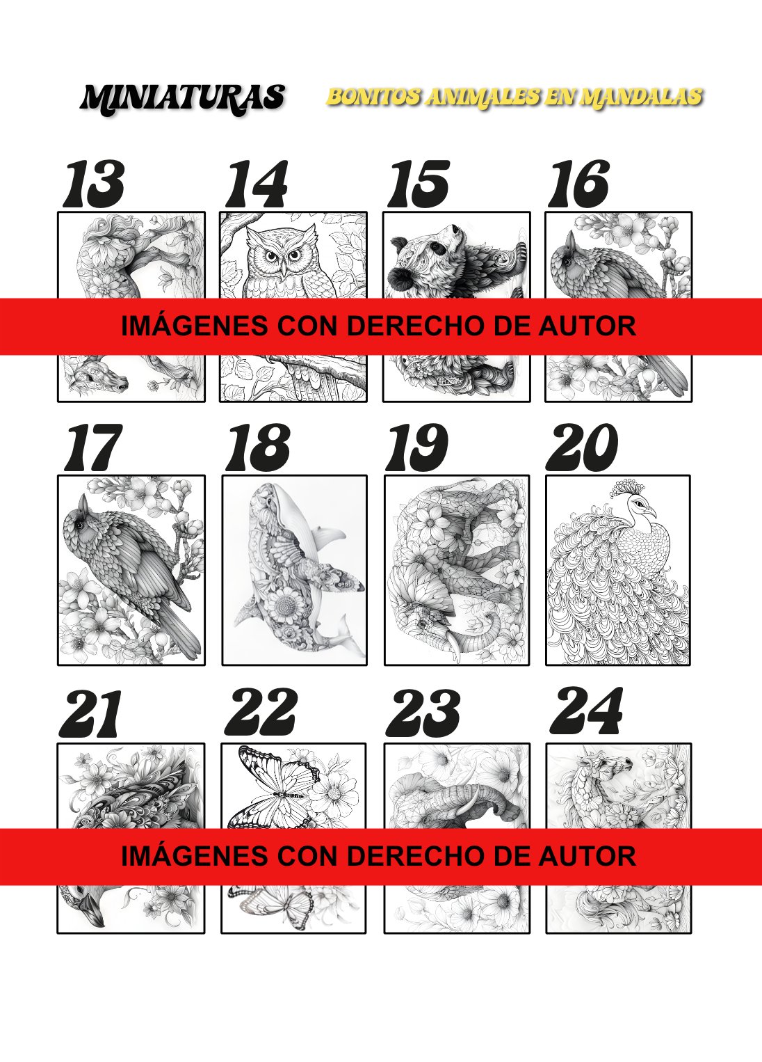 BONITOS ANIMALES EN MANDALAS 