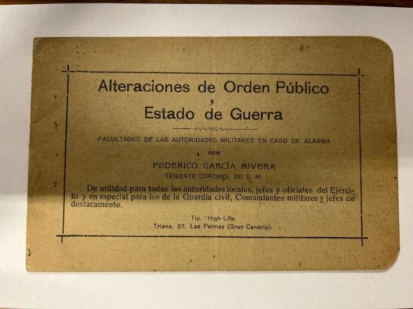 ALTERACIONES DE ORDEN PUBLICO Y ESTADO DE GUERRA - FEDERICO GARCÍA RIVERA
