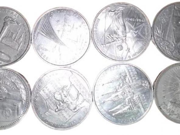 16 MONEDAS  DE RUSIA URSS 1 RUBLO