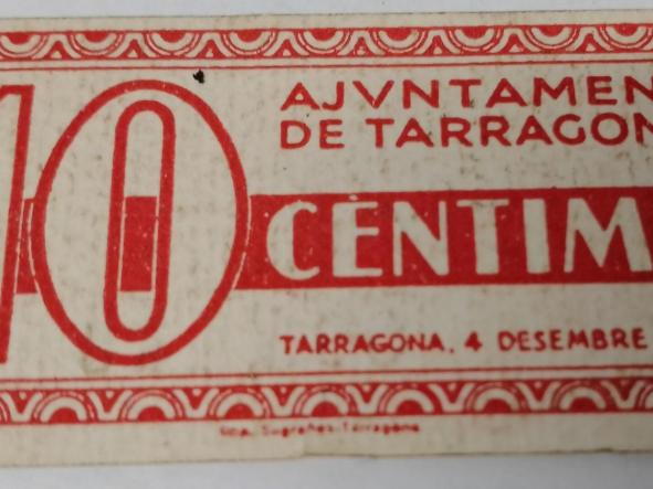 BILLETE AJVNTAMENT DE TARRAGONA DEU CENTIMS - 10 CENTIMS - 093146 - [1]